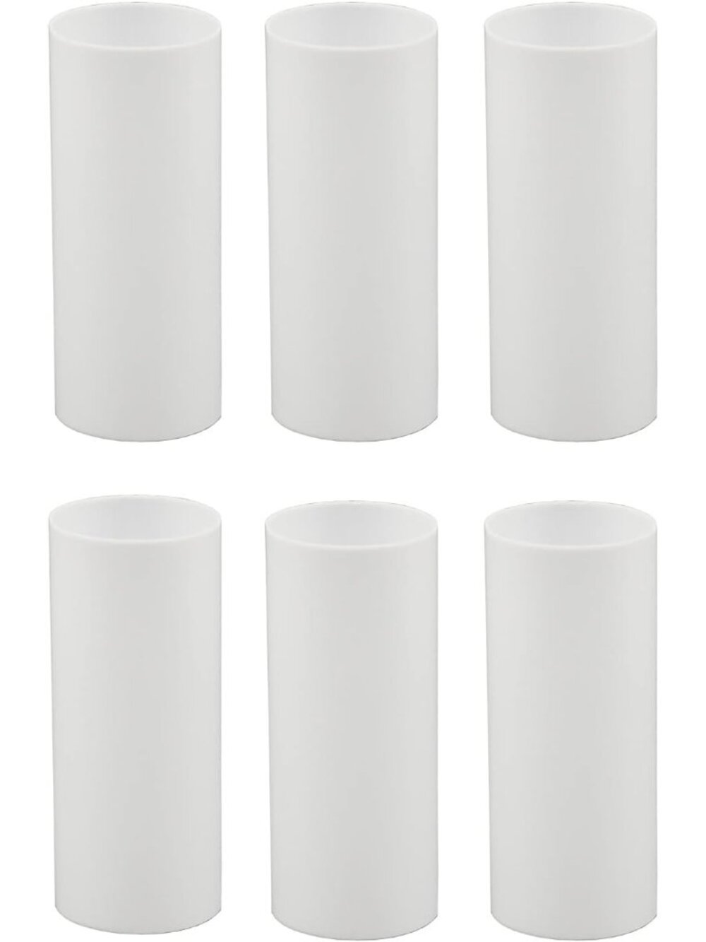 Set of 6, 3 Inch Tall White Plastic Candle Covers Sleeves Chandelier Socket Cove